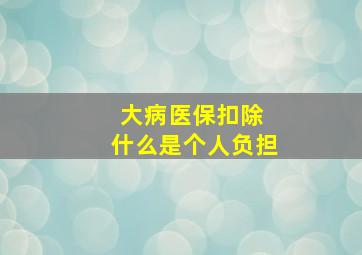 大病医保扣除 什么是个人负担